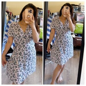 J.Crew Pink and Black Floral Mini Dress~ size 6